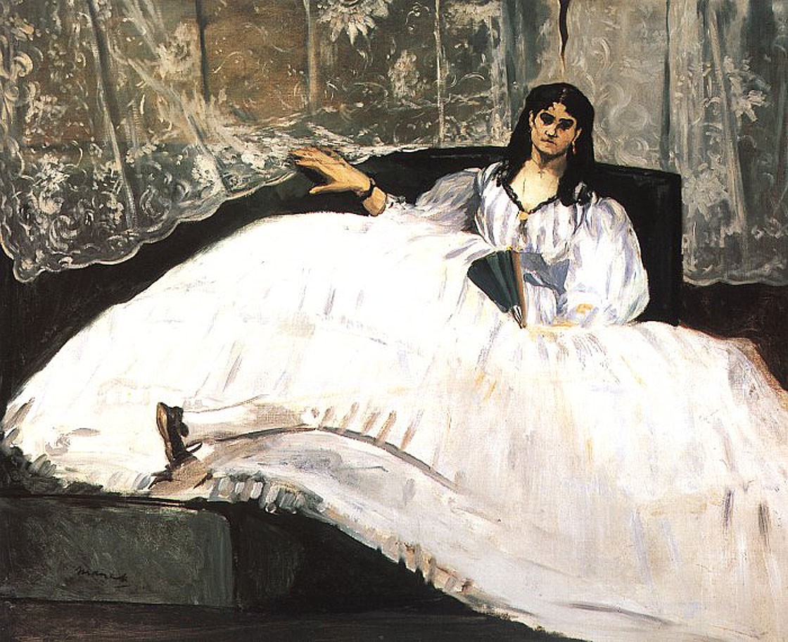 Jeanne Duval, Baudelaire's Mistress, Reclining (Lady with a Fan) by Edouard Manet