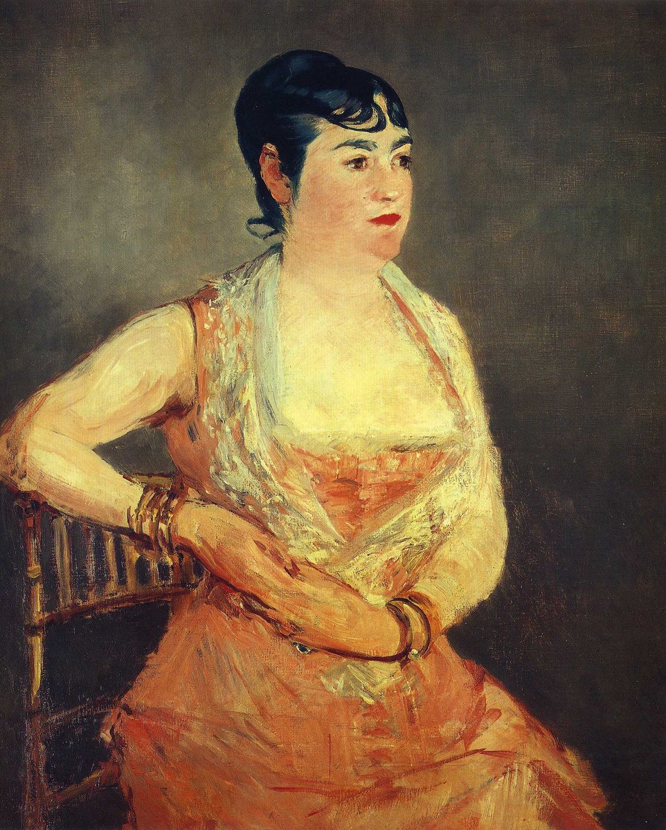 Jeanne Martin in Pink Dress by Edouard Manet