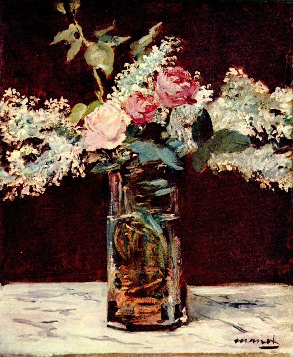 Lilac and roses by Edouard Manet