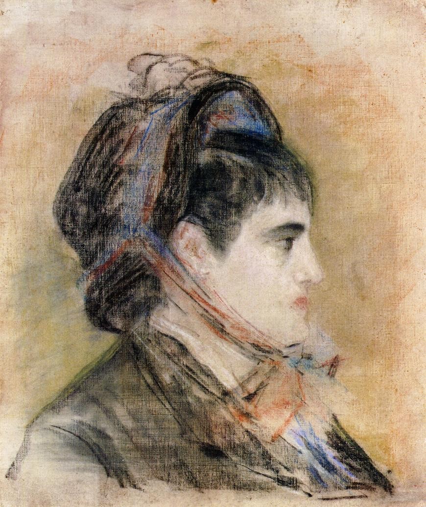 Madame Jeanne Martin in a bonnet by Edouard Manet