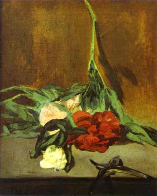 Peony stem and shears by Edouard Manet