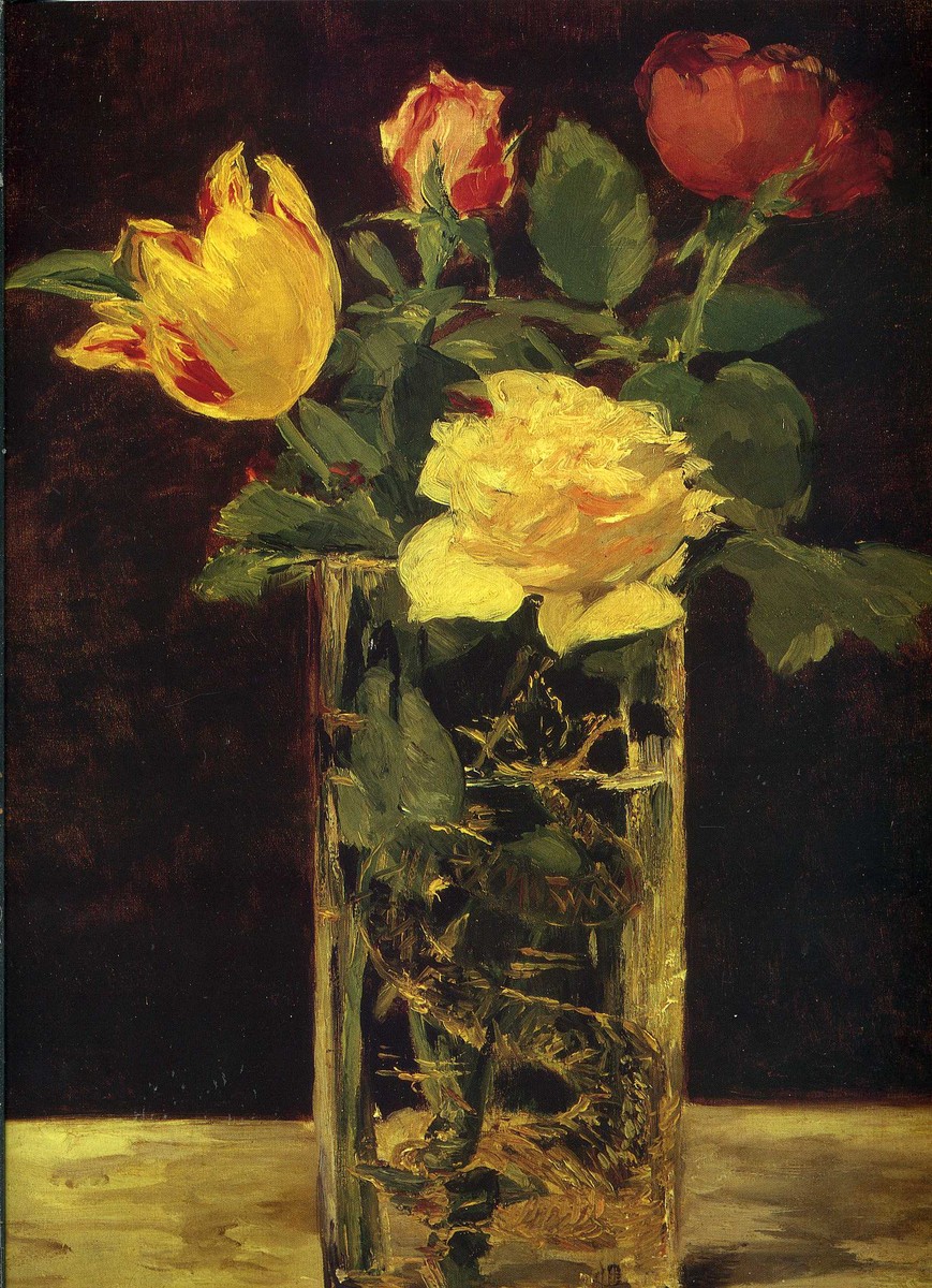 Rose and tulip by Edouard Manet