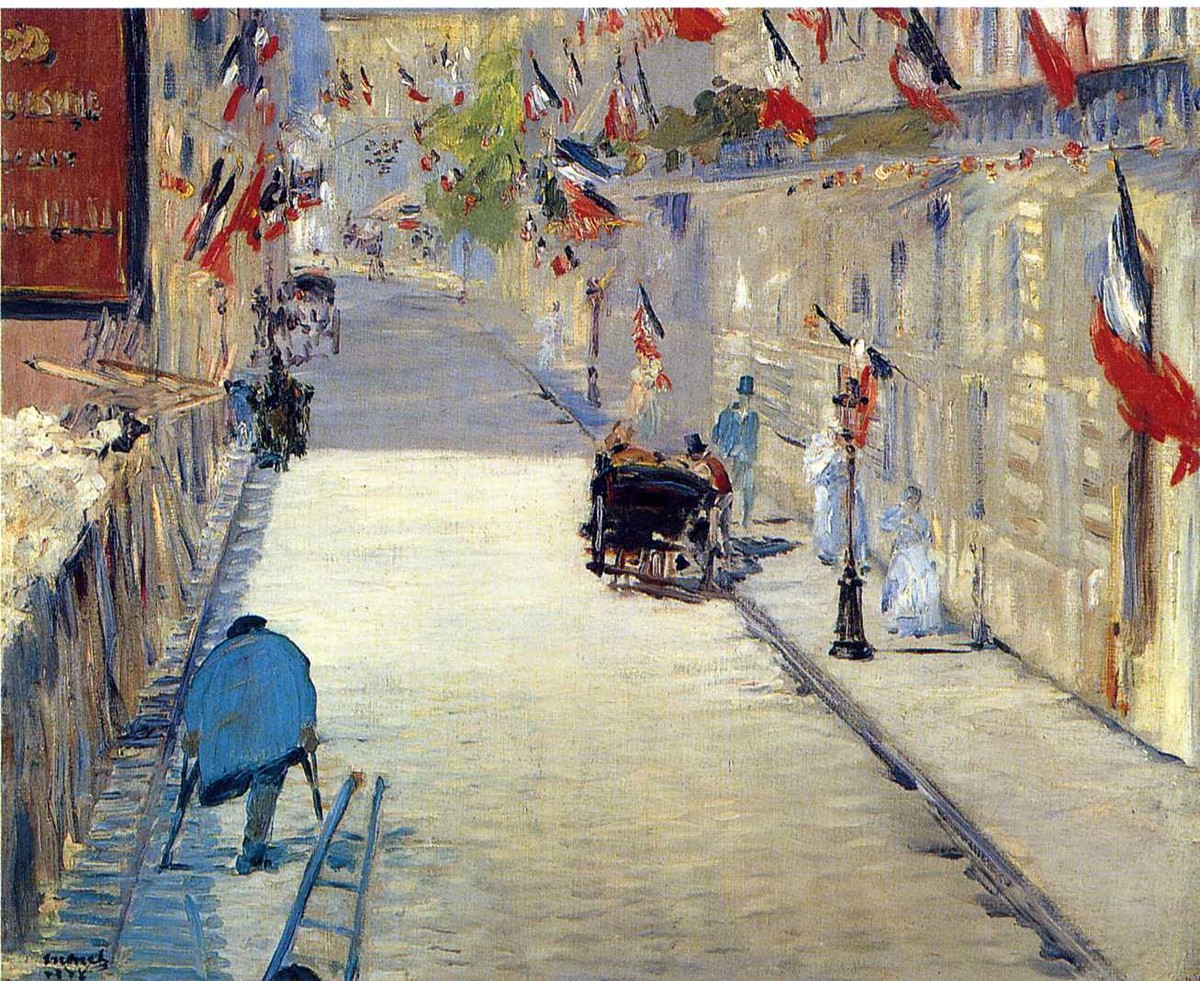 Rue Mosnier decorated with Flags by Edouard Manet