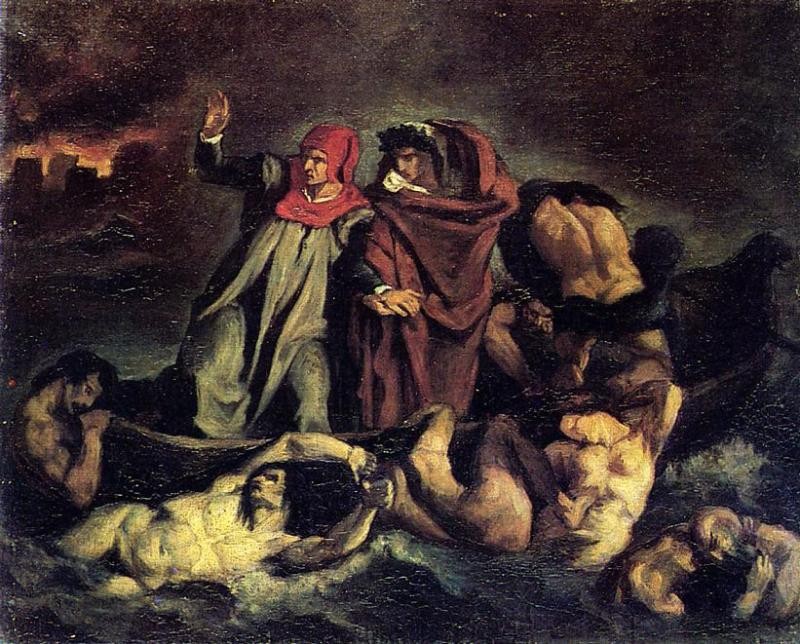 The barque of Dante (Copy after Delacroix) by Edouard Manet