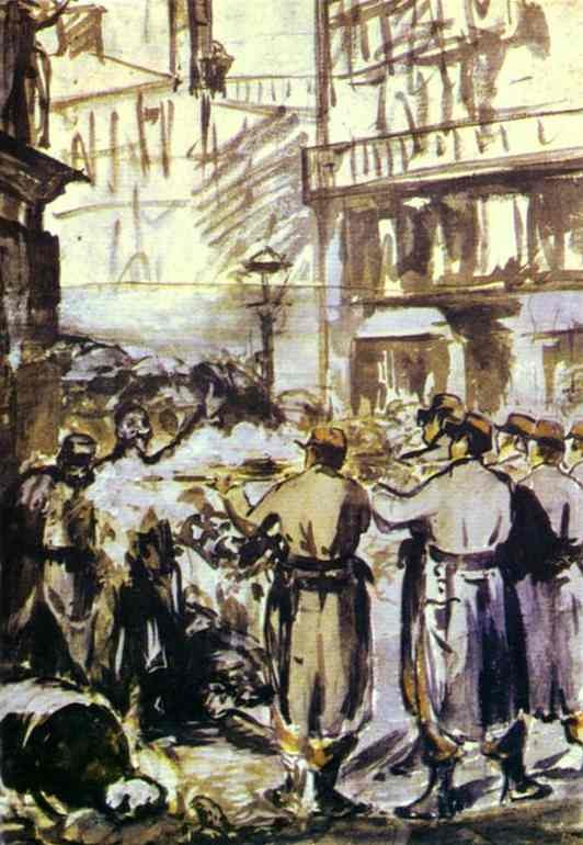The Barricade (Civil War) by Edouard Manet
