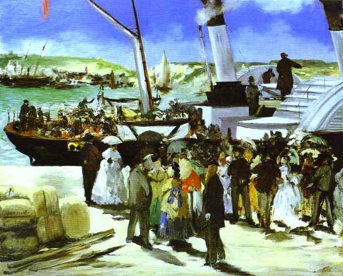 The Departure Of The Folkestone Boat by Edouard Manet