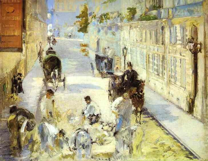 The road-menders, Rue de Berne by Edouard Manet
