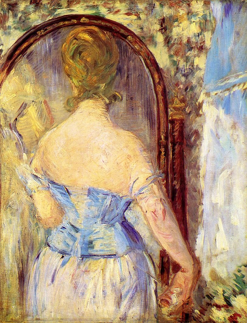 Woman Before a Mirror by Edouard Manet