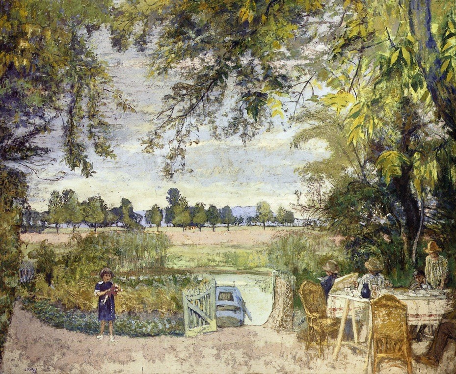 Figures Eating in a Garden by the Water by Edouard Vuillard