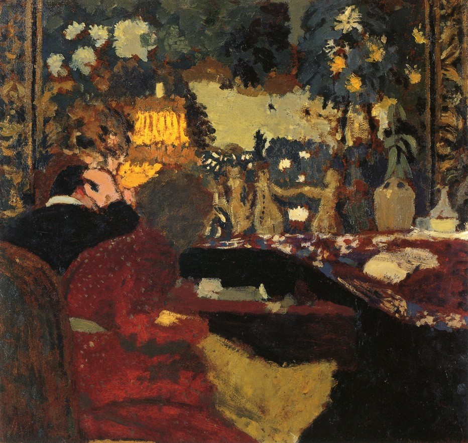 In front of a Tapestry by Edouard Vuillard