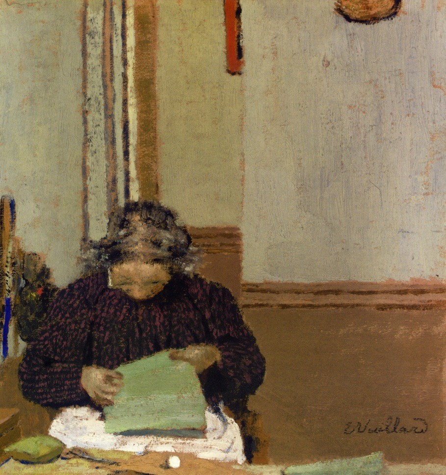 Madame Vuillard Cousant by Edouard Vuillard