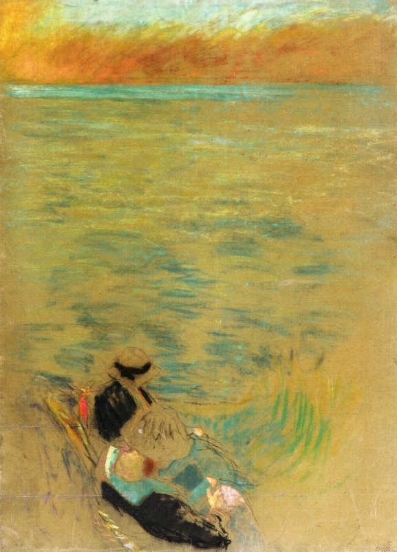 Sea at Sunset, Women on the Shore by Edouard Vuillard