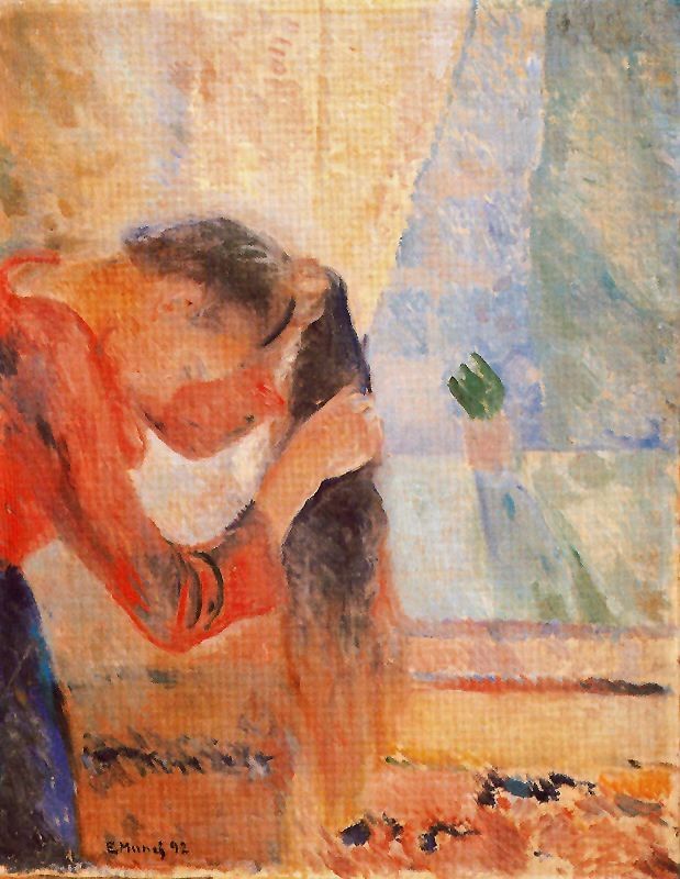 Girl Combing Her Hair by Edvard Munch