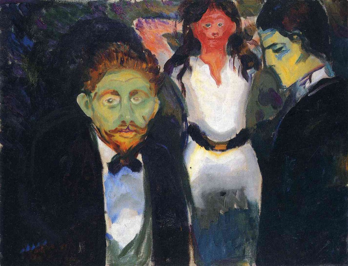 Jealousy. From the series The Green Room by Edvard Munch