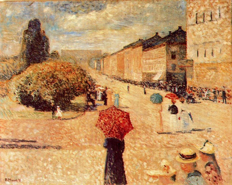 Spring Day on Karl Johan Street by Edvard Munch