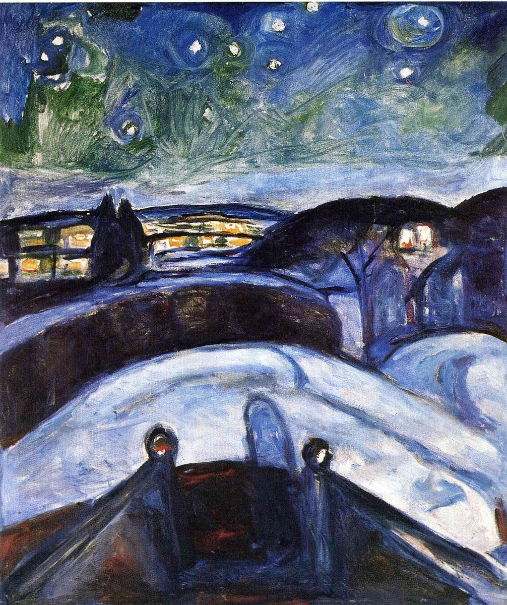 Starry night by Edvard Munch