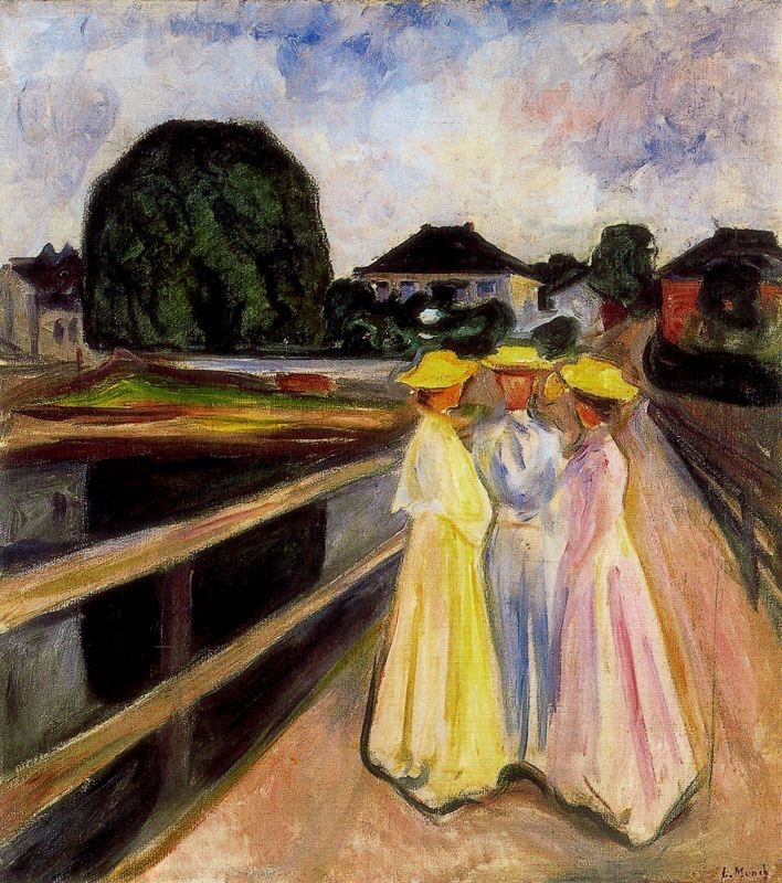 Three Girls on the Jetty by Edvard Munch