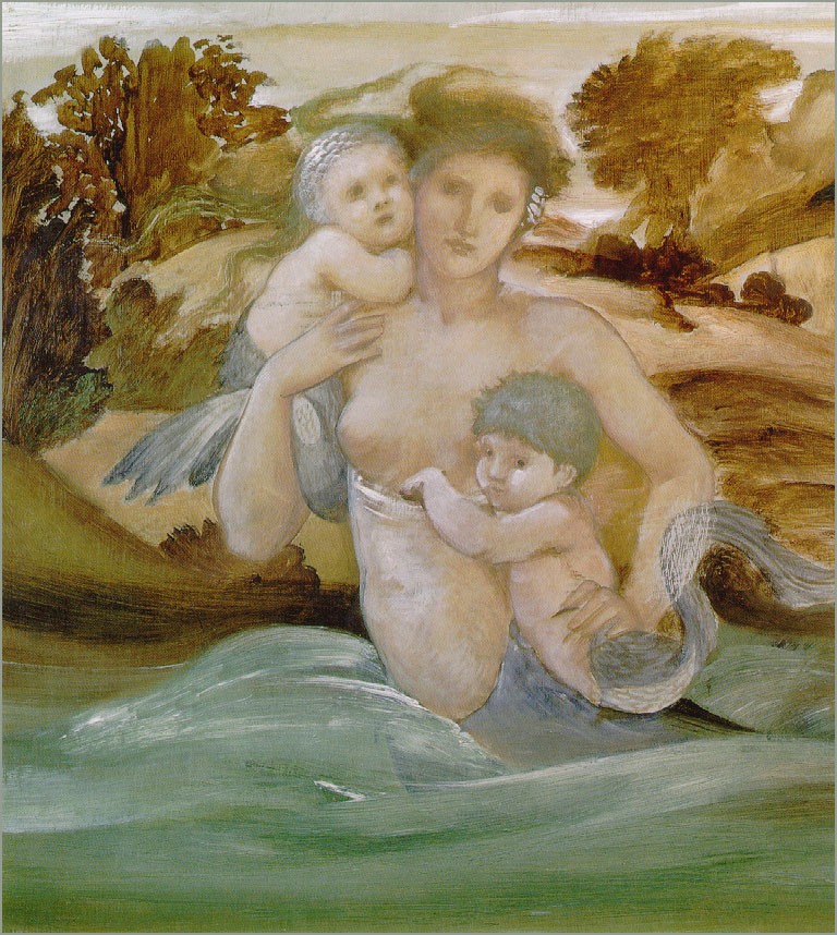 Mermaid With Her Offspring by Edward Burne-Jones