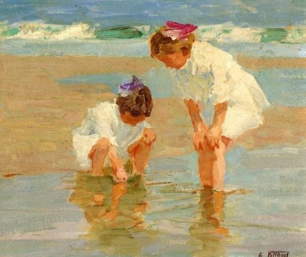 Girls Playing in Surf by Edward Henry Potthast