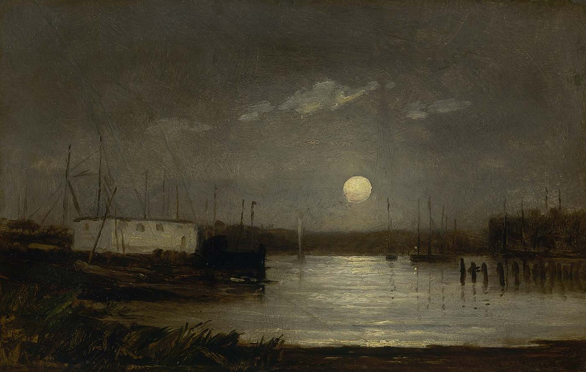 Untitled (Moon Over a Harbor) by Edward Mitchell Bannister