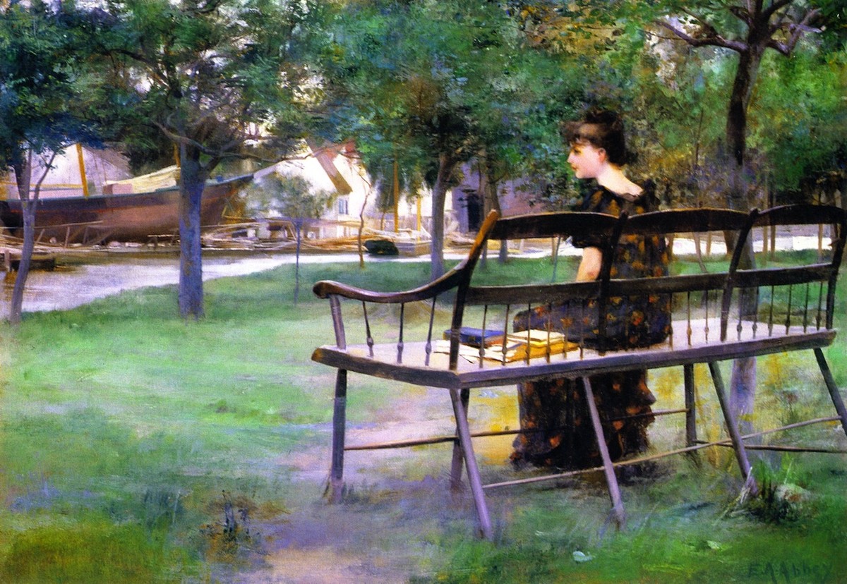 Woman on a Bench by Edwin Austin Abbey