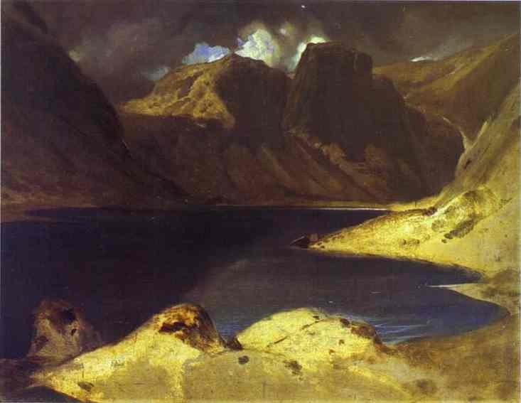 A Lake Scene Effect of a Storm by Edwin Henry Landseer