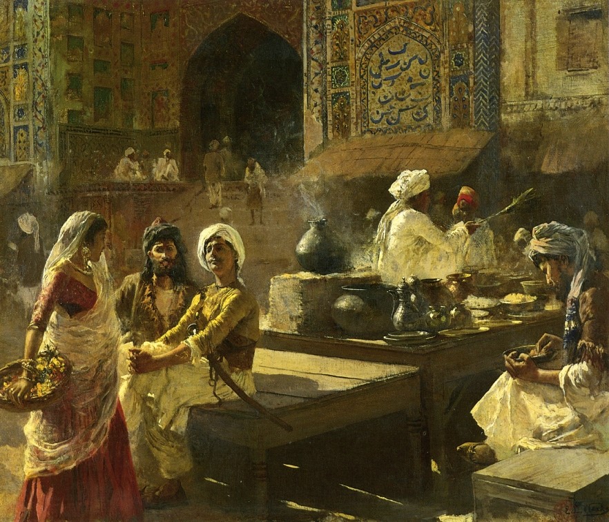 An Open Air Kitchen, Lahore, India by Edwin Lord Weeks