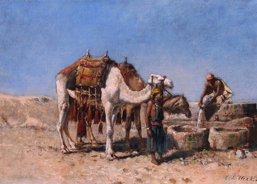 Camels at a Well, Tangiers by Edwin Lord Weeks