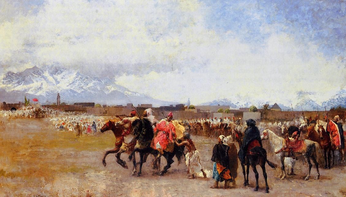 Powder Play City of Morocco, outside the Walls by Edwin Lord Weeks