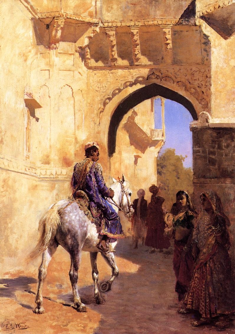 Street Scene In India by Edwin Lord Weeks
