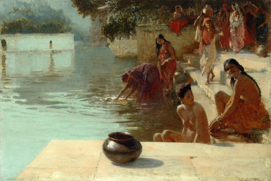 Woman's Bathing Place I Oodeypore, India by Edwin Lord Weeks