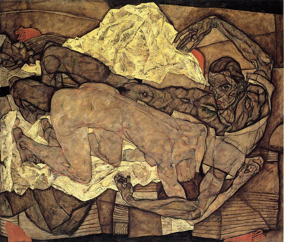 Lovers Man and Woman by Egon Schiele