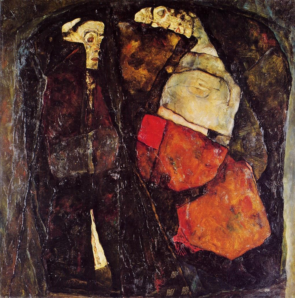 Pregnant woman and Death by Egon Schiele