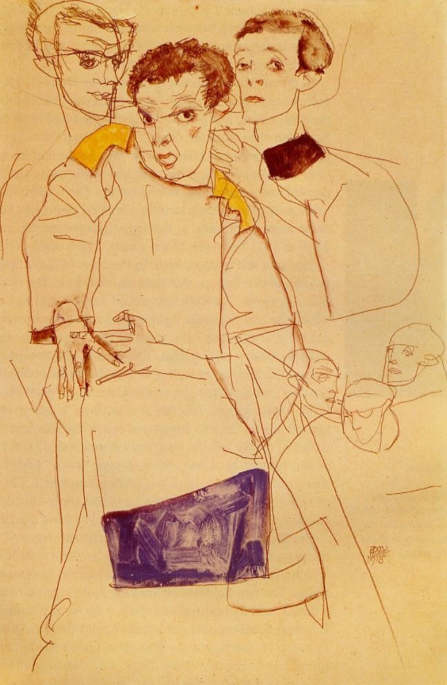 Triple Self Portrait by Egon Schiele