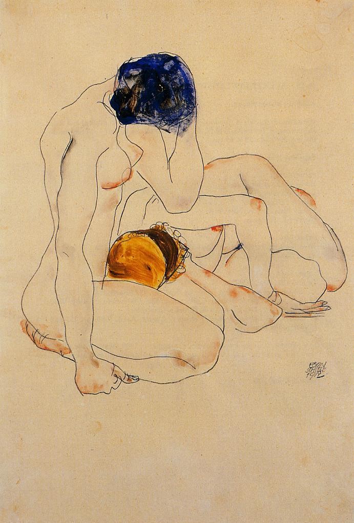 Two Friends by Egon Schiele