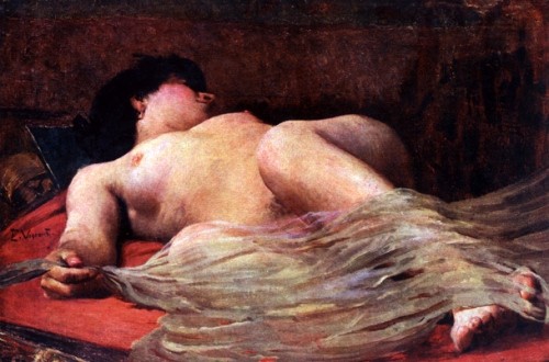 Female nude with veil by Eliseu Visconti