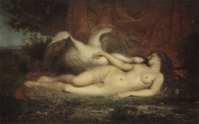 Leda and the swan by Émile Auguste Hublin