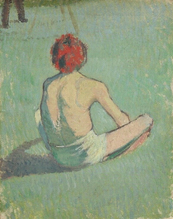 Boy in the grass by Emile Bernard