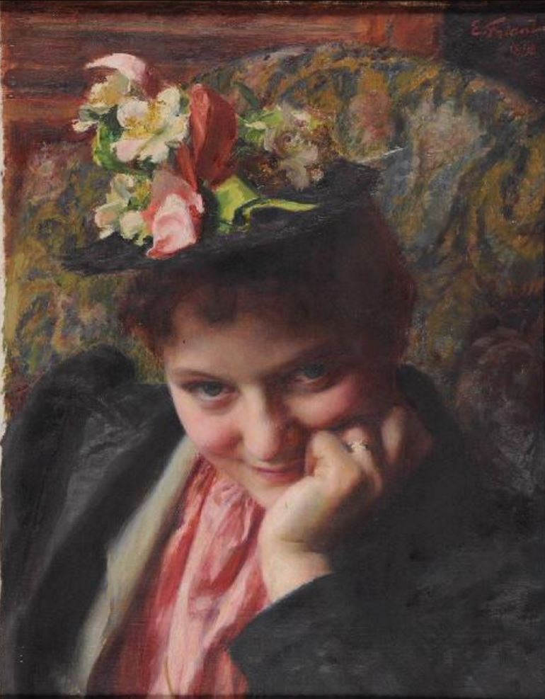 The flower hat by Émile Friant