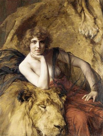 Woman with a lion by Émile Friant