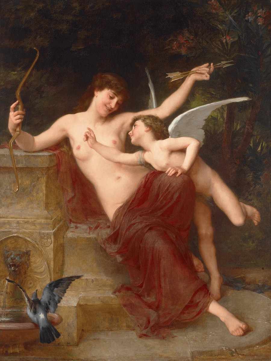 Cupid disarmed by Émile Munier