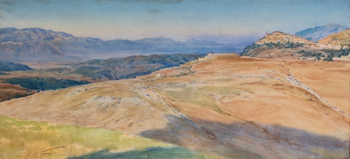 Olevano Romano from the Arcinazzo Uplands by Enrico Nardi