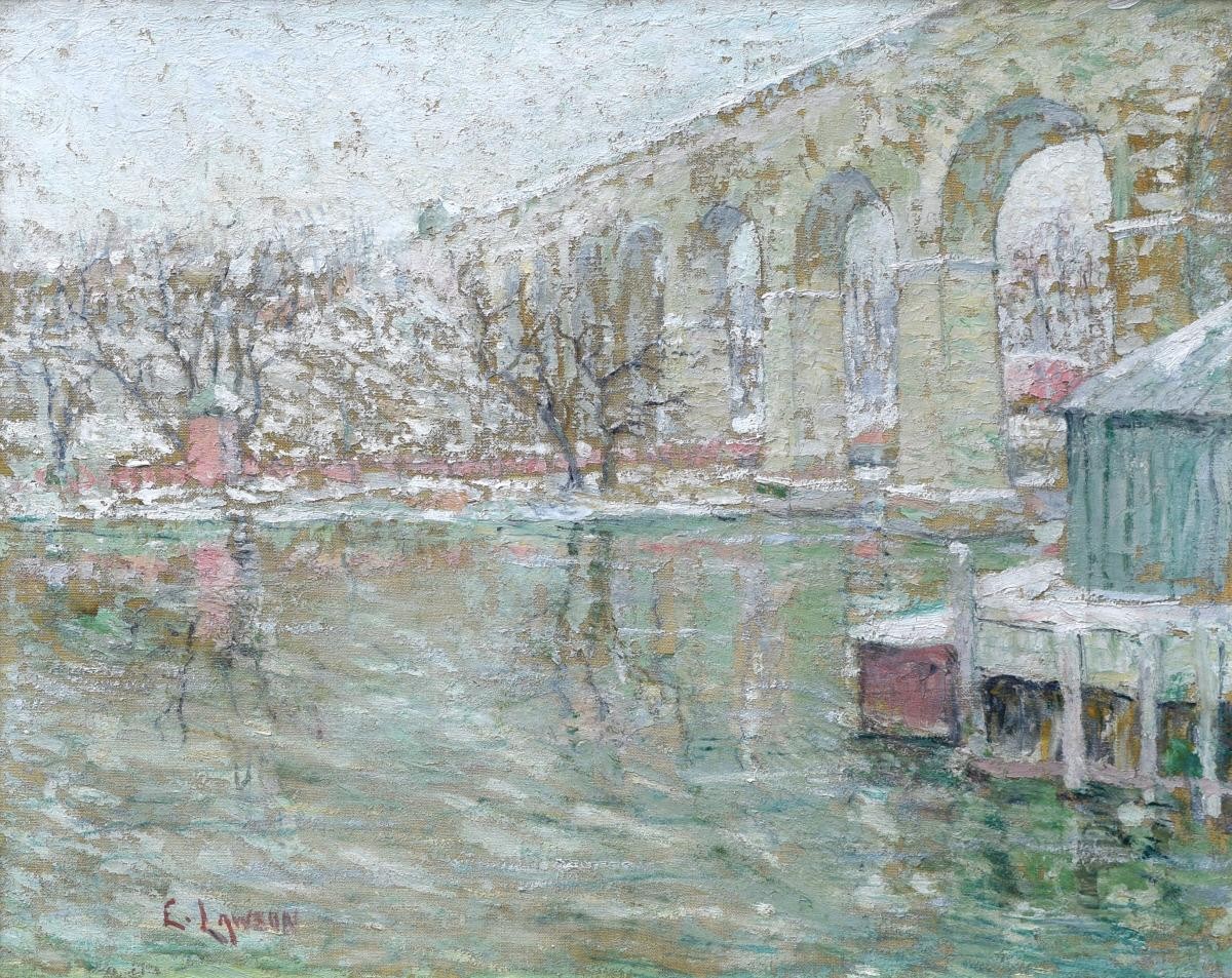 High Bridge. Winter by Ernest Lawson