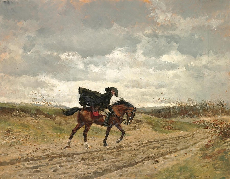Marshal Ney on Horseback Fighting the Wind by Ernest Meissonier