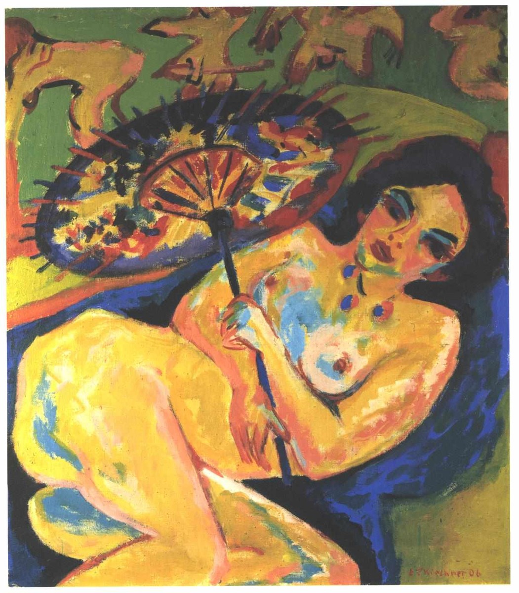 Girl Under a Japanese Parasol by Ernst Ludwig Kirchner