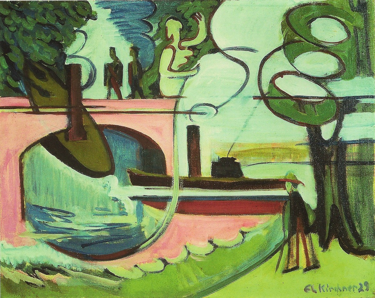 Lützowufer (Banks of the Canal) at the Mornig by Ernst Ludwig Kirchner