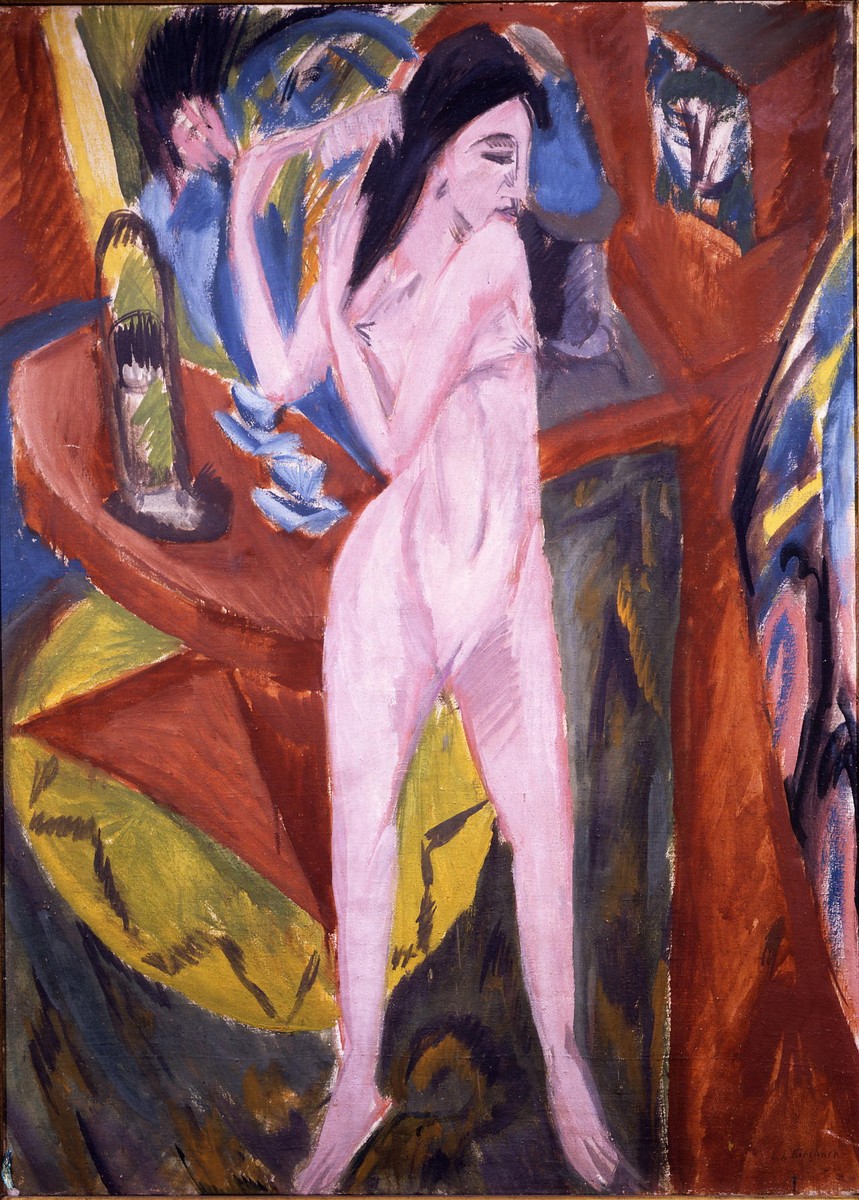 Nude Woman Combing Her Hair by Ernst Ludwig Kirchner