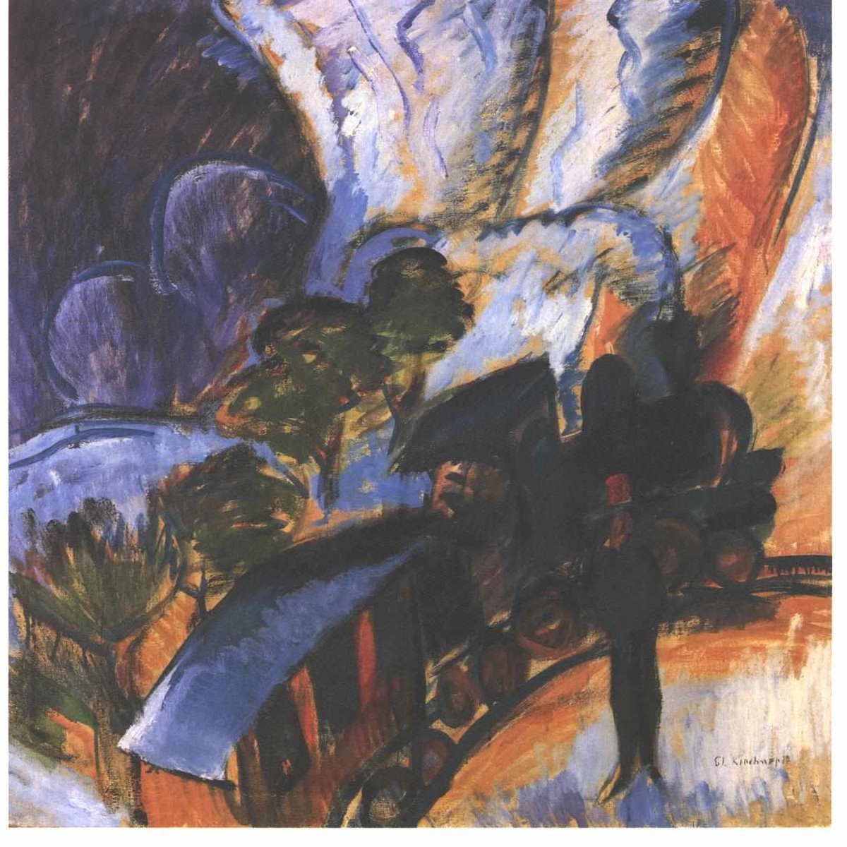 Rhaetian Railway, Davos by Ernst Ludwig Kirchner