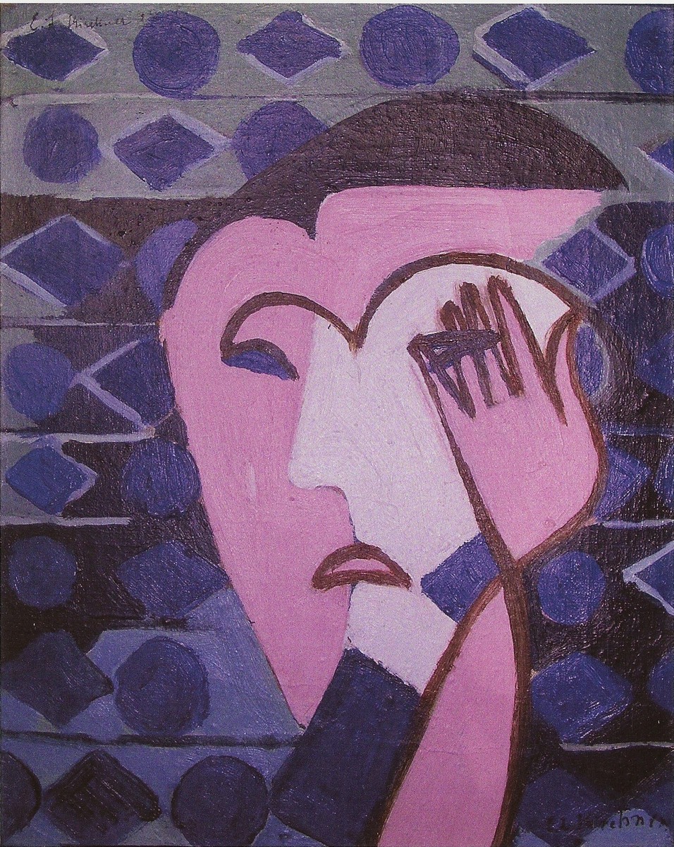 Sad Female Head by Ernst Ludwig Kirchner