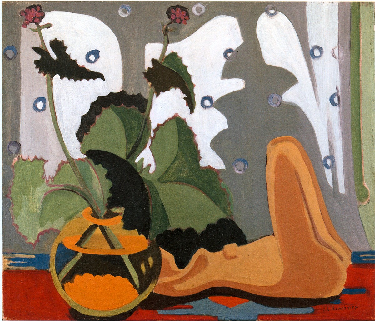 Still Life with Sculpture in front of a Window by Ernst Ludwig Kirchner